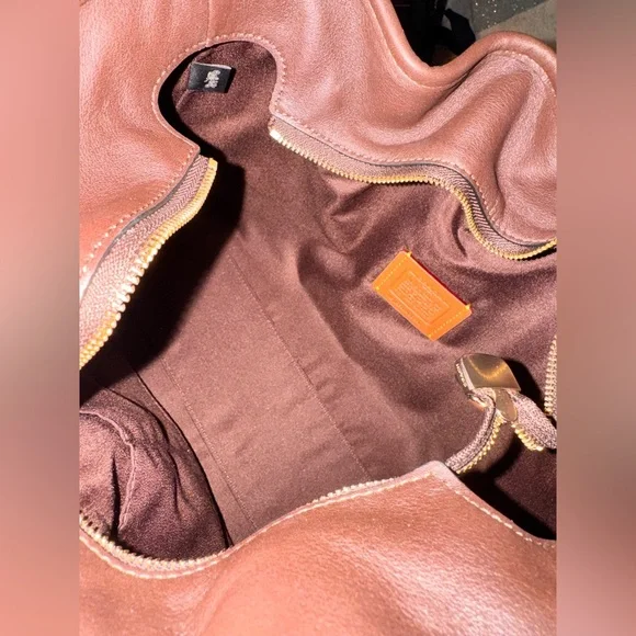 Coach NWT Honey Brown Suede Evelyn Large Shoulder Bag - Picture 9 of 13